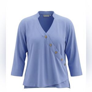 Lulu-B women’s Blue Button-Accent Top size L